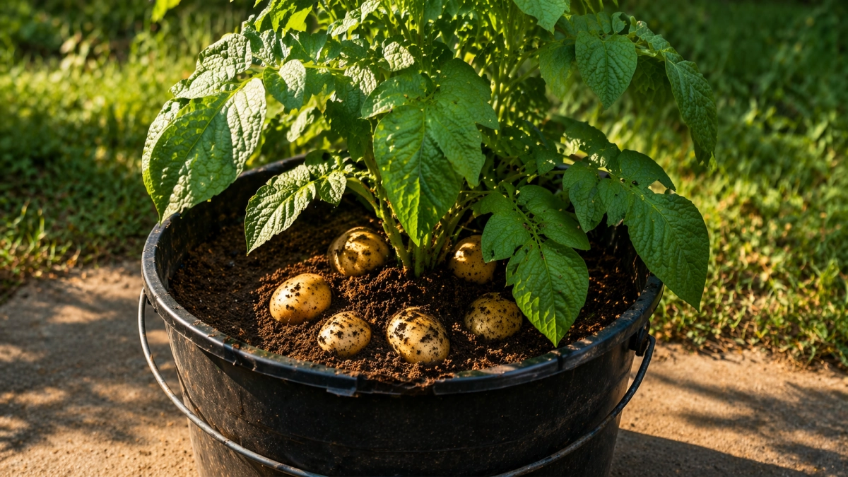 Я вырастила картошку в обычном ведре и сама не поверила результату: делюсь способом без грядок и огорода