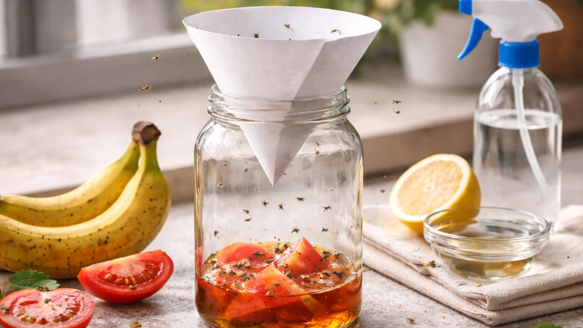 Мошки-дрозофилы на кухне: откуда берутся и как поймать основную массу за два часа