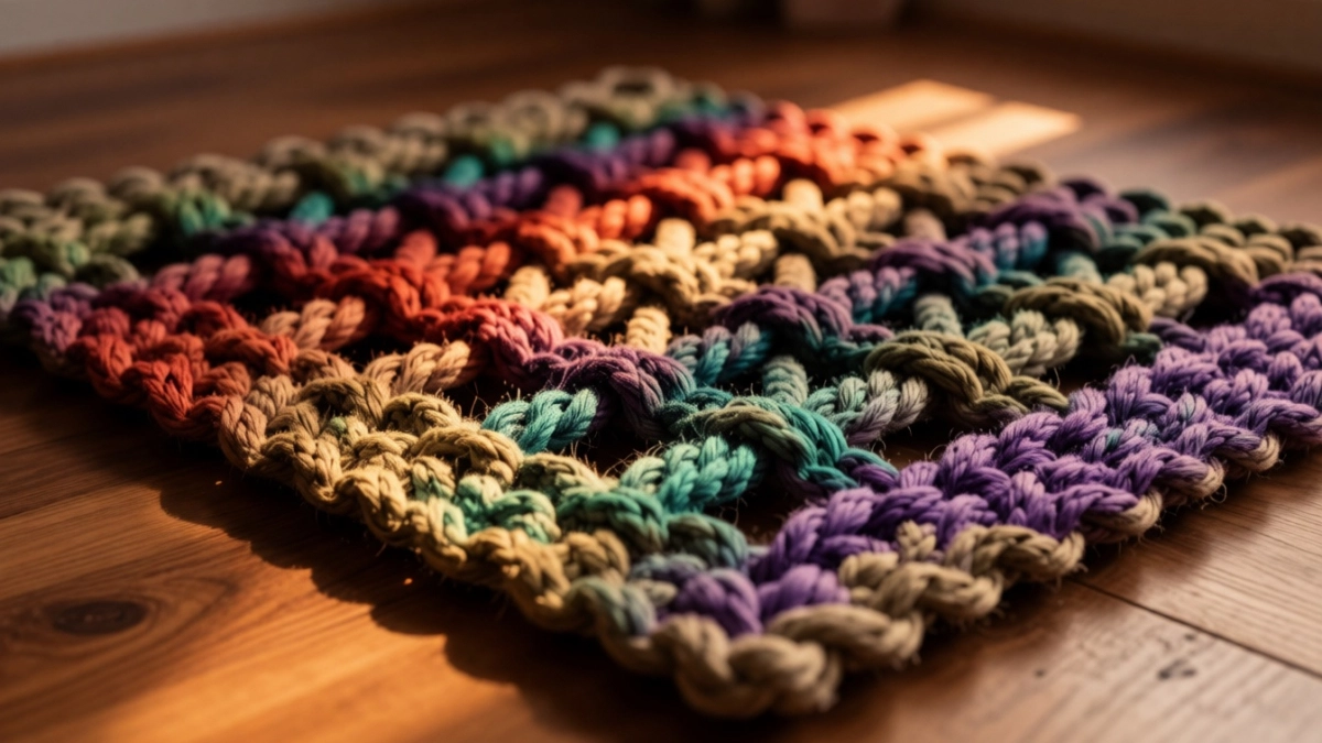 10 метров верёвки, старая футболка и час свободного времени: коврик своими руками, который не стыдно показать гостям