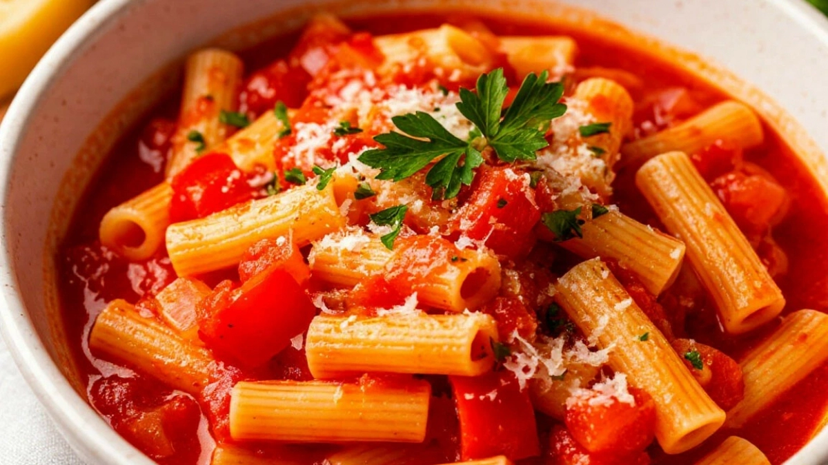 Макароны по-ленивому: засыпал, залил, забыл на 20 минут. Соус впитывается в пасту, получается насыщеннее, чем при обычной варке 