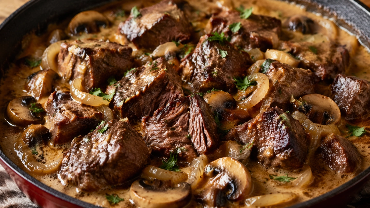 Уже лет 10 готовлю тающее и нежнейшее мясо с луком грибами, его можно есть губами: рецепт от сердца отрываю