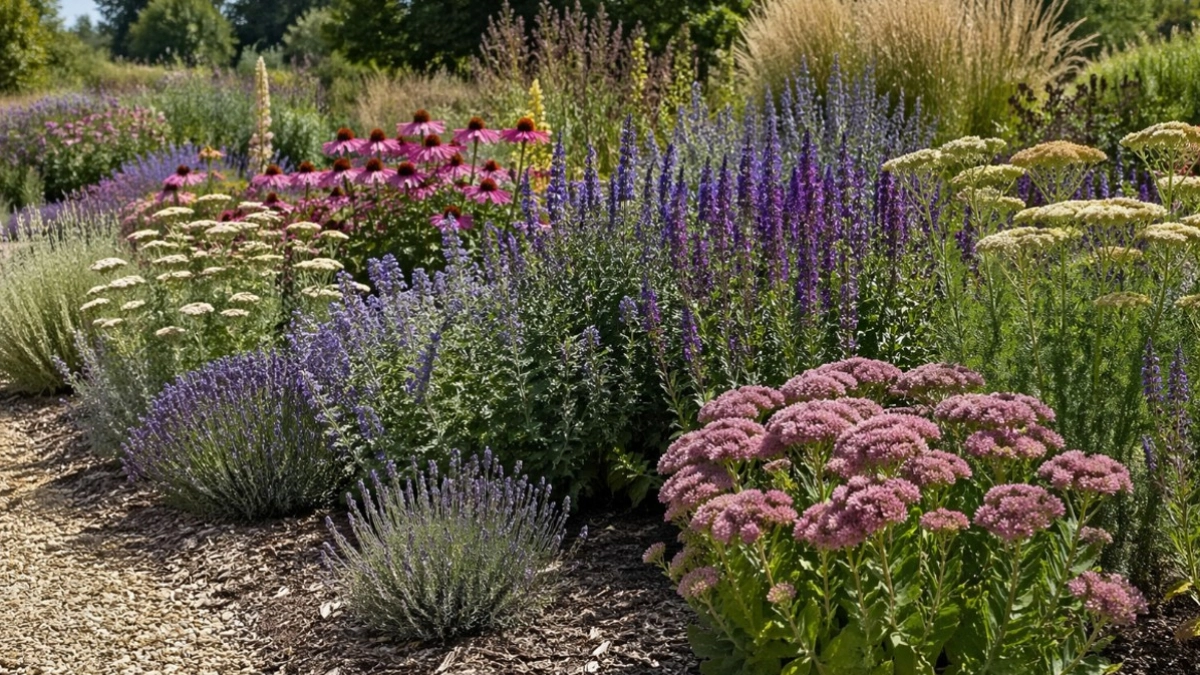 Солнцепек без провала к августу: что посадить там, где земля быстро теряет влагу, а пышная клумба рано сдаёт вид