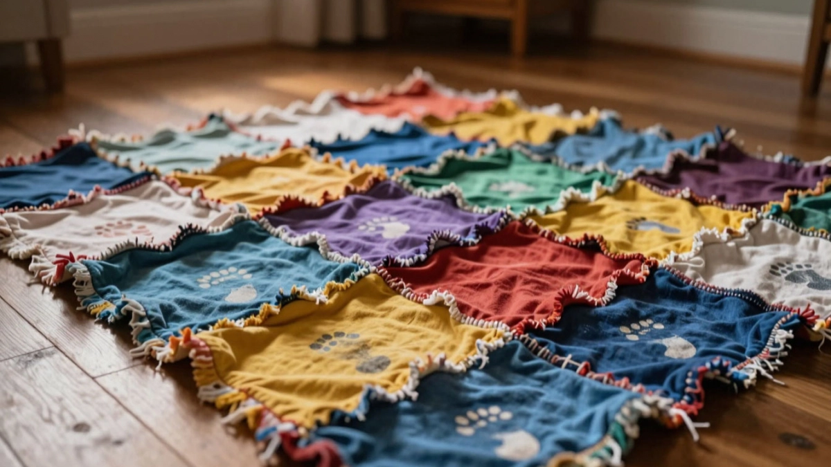 Даже маленькие обрезки не пропадут: как сплести коврик-косичку из старых футболок и сделать коврик на сетке без шитья