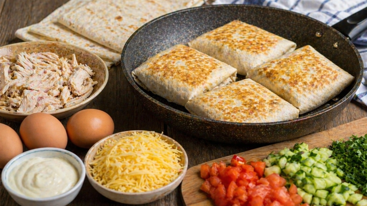 Что можно приготовить из лаваша, яиц, сыра, курицы и остатков из холодильника, чтобы за 20 минут накормить всю семью