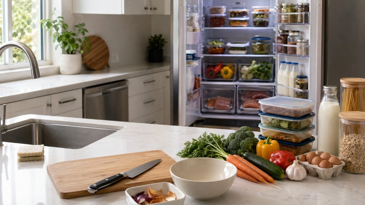 Как за 15 минут подготовить кухню к рабочей неделе: освободить столешницу, разобрать холодильник – и готовить без хаоса