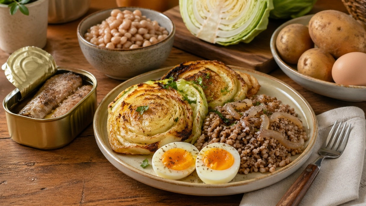 Как превратить картофель, капусту, крупы, яйца и консервы в ужин, который выглядит продуманным, а не собранным из остатков