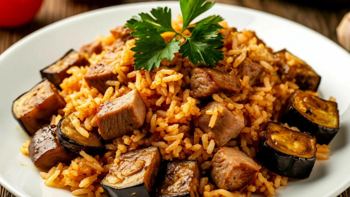 Можно без мяса, можно с любым: нежный и аппетитный плов с баклажанами на сковороде за 40 минут без строгих правил
