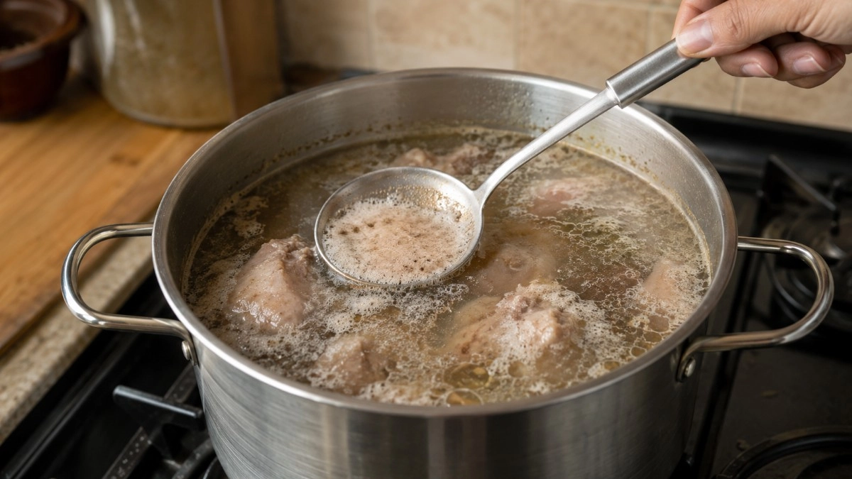 Пенка на мясном бульоне: когда её нужно снимать, как сохранить прозрачность супа и что делать, если момент закипания упущен