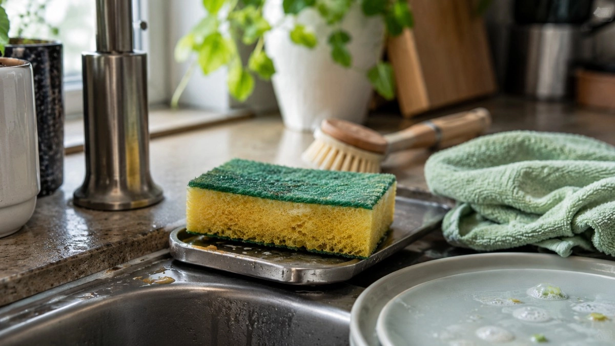 Губка для посуды выглядит чистой, но портит кухню: как часто её менять, где копятся бактерии и чем её можно заменить без лишних трат