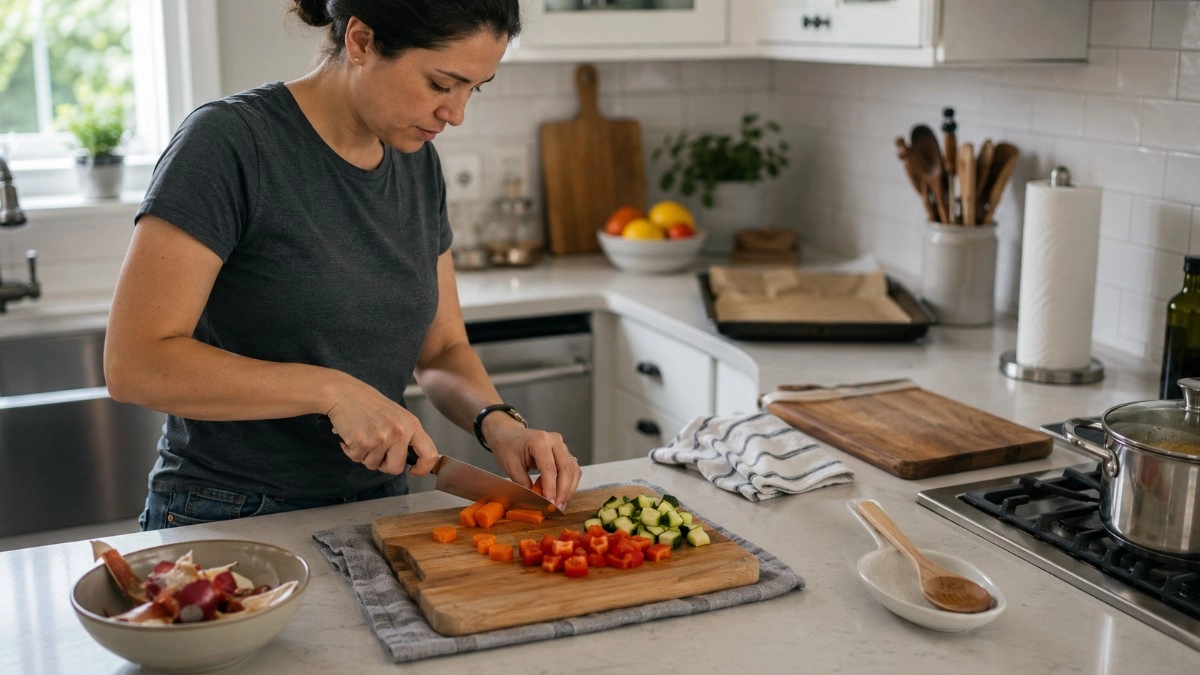 Зачем класть влажное полотенце под доску: 9 кухонных мелочей, после которых готовить становится заметно удобнее