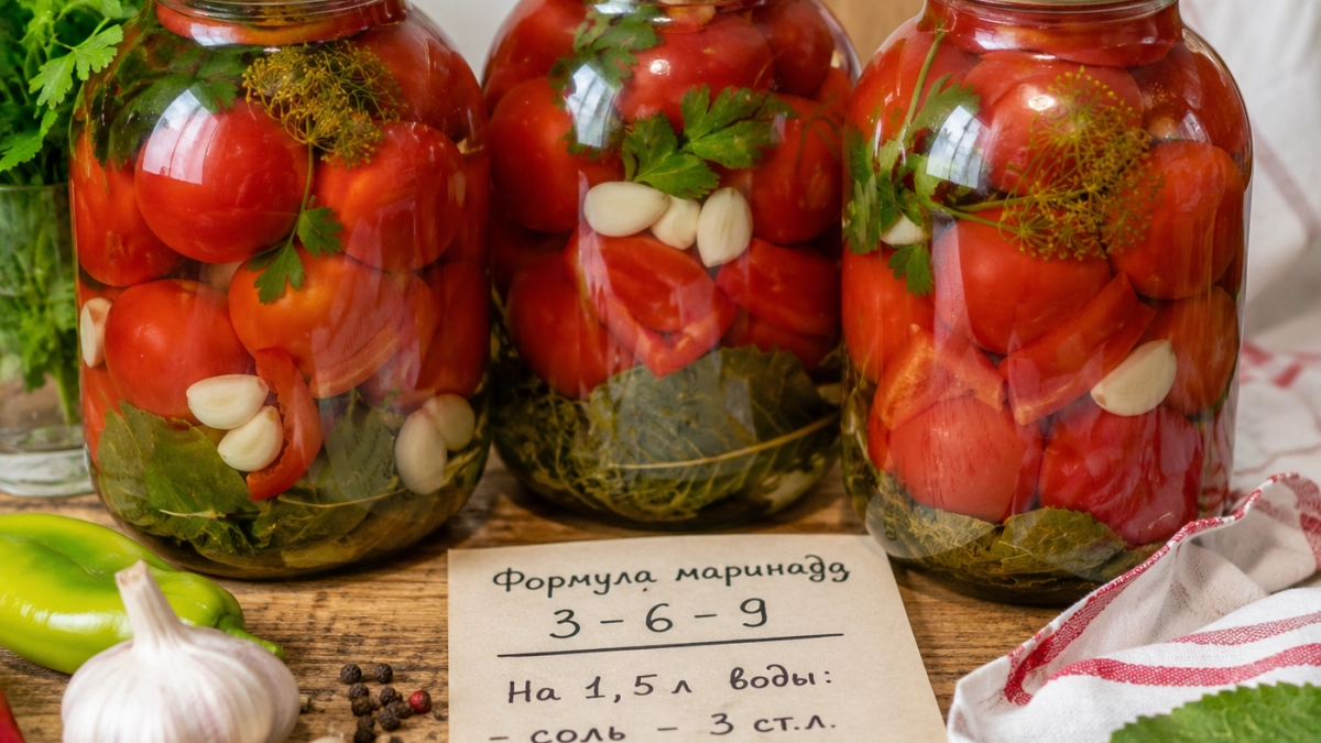 Секретная формула "3-6-9" - для идеального маринада: огурчики и помидоры получаются волшебными - съедаем банку за раз