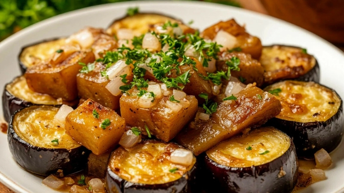 Самый вкусный гарнир из баклажанов: с луком, сметаной и прованскими травами — напоминает жареные белые грибы