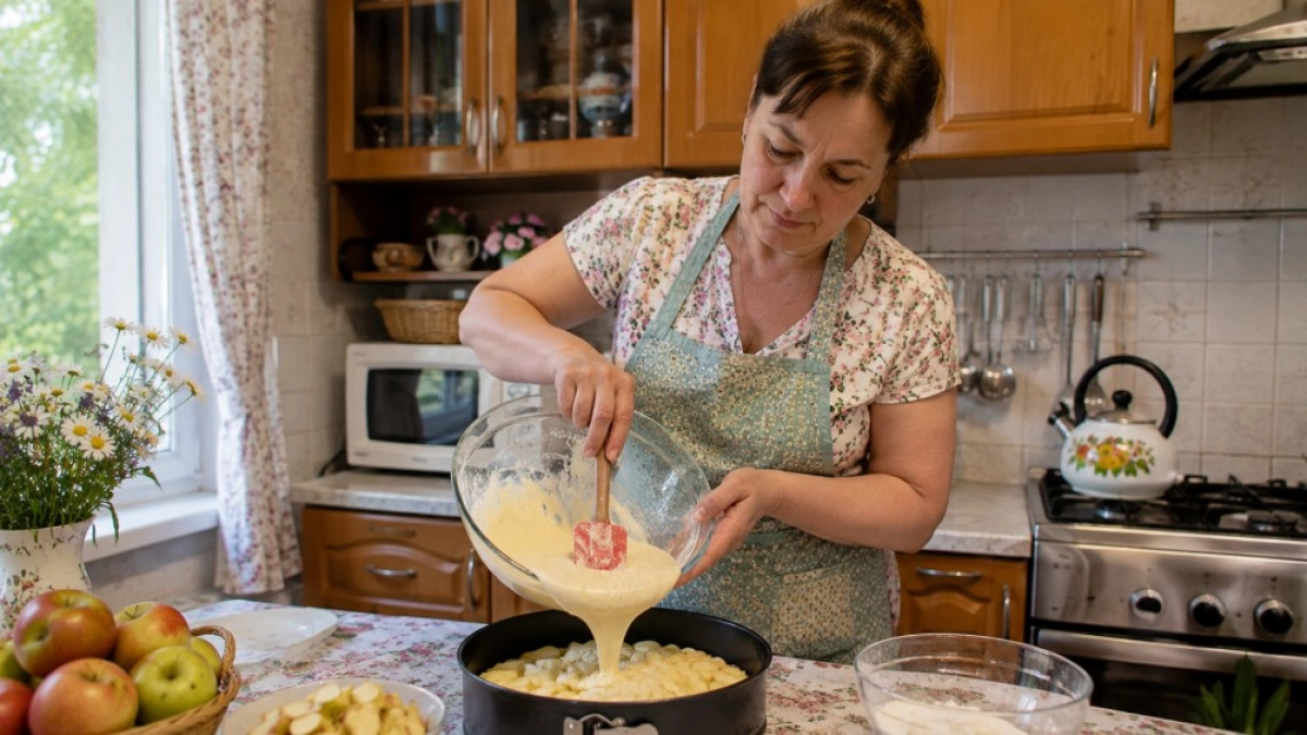 Узнала главный секрет вкуснейшей шарлотки с яблоками: пышная, словно облако, а готовится проще простого 