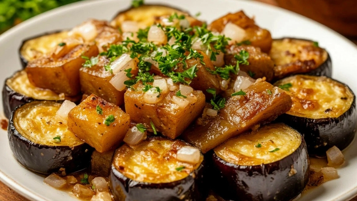 Самый вкусный гарнир из баклажанов: с луком, сметаной и прованскими травами — напоминает жареные белые грибы