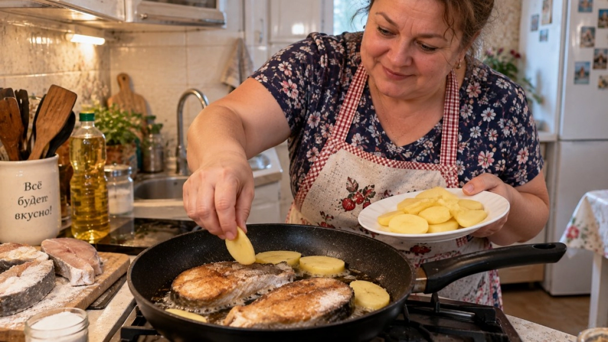 Зачем умные хозяйки при жарке рыбы кладут на сковородку ломтики картошки? Лайфхак запомните раз и навсегда