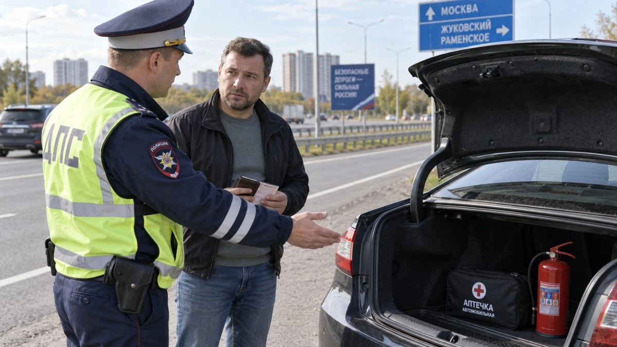 Инспектор ДПС просит показать аптечку и огнетушитель: обязан ли водитель доставать их прямо на дороге