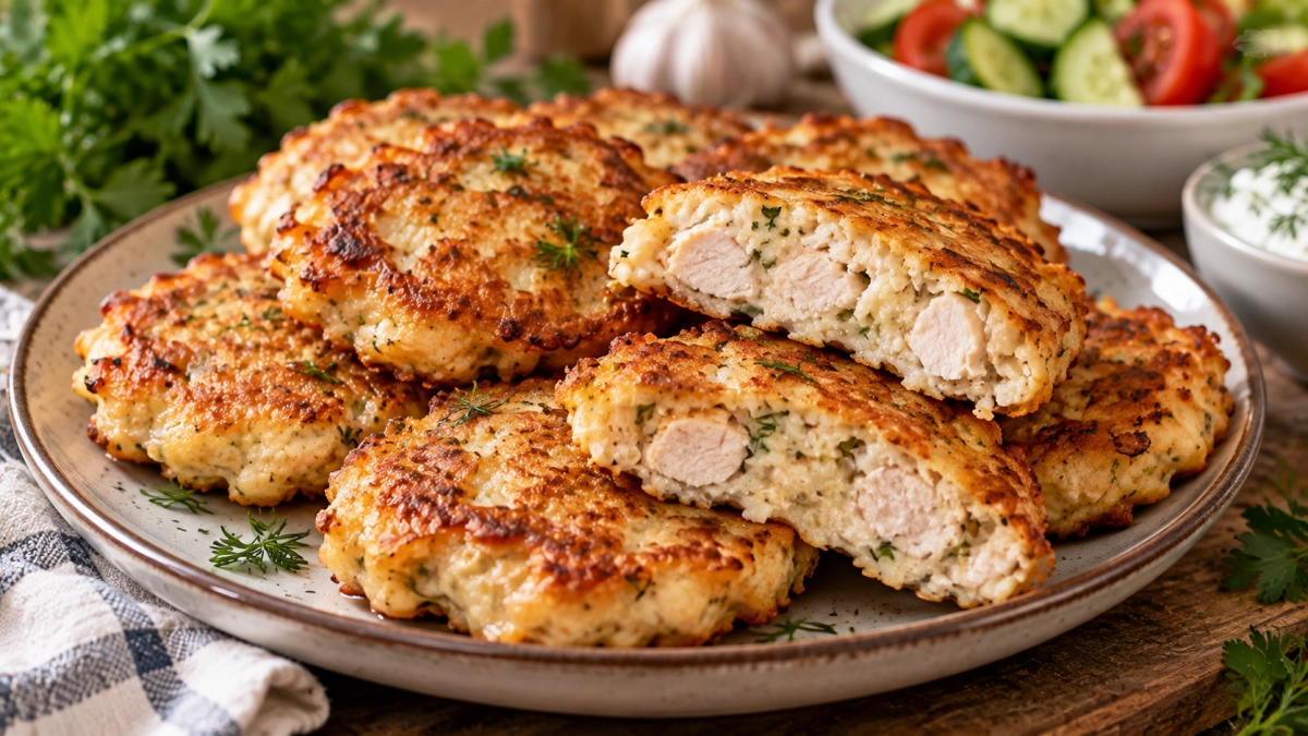 Ни мясорубки, ни липкого фарша на руках: курицу режу ножом — получаются румяные оладушки с сочной серединкой