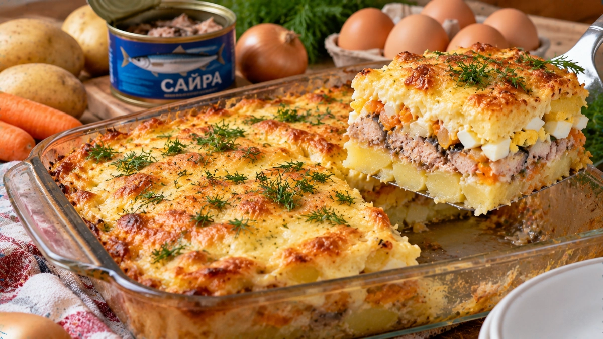 Больше не делаю "Мимозу" в салатнике: запекаю её с картошкой и сайрой, с румяной корочкой — пальчики оближешь