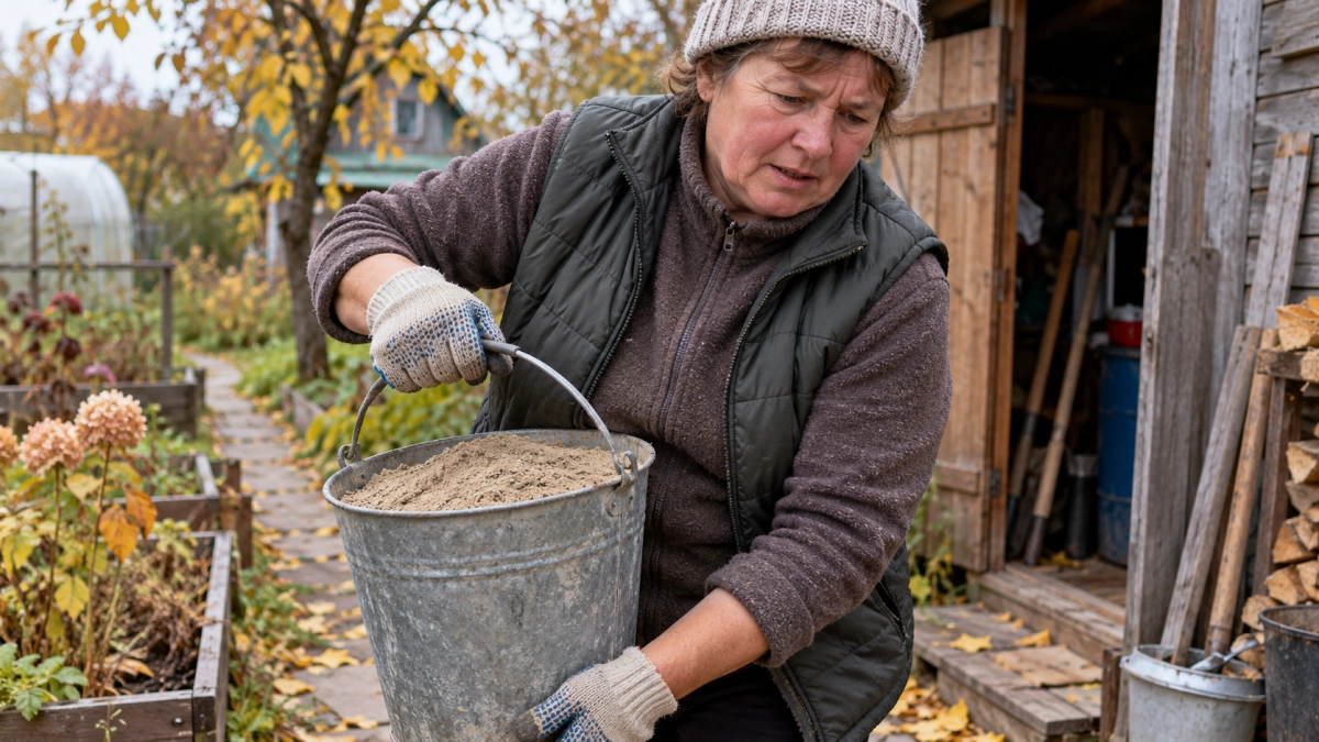 С первыми холодами ставлю ведро песка в сарай: зимой благодарю себя каждый раз