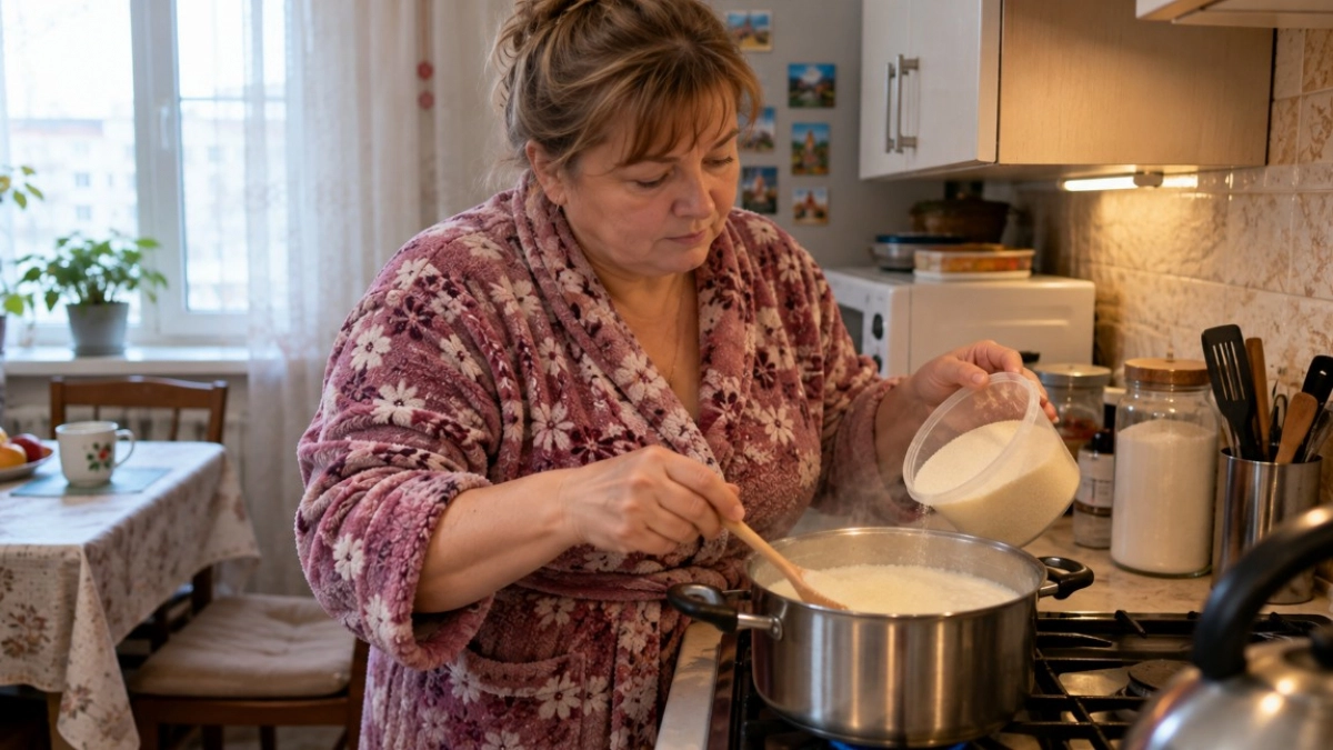 На упаковке с манкой ищу только эту букву — при варке получается нежной и без комочков: детишки завтракают с радостью