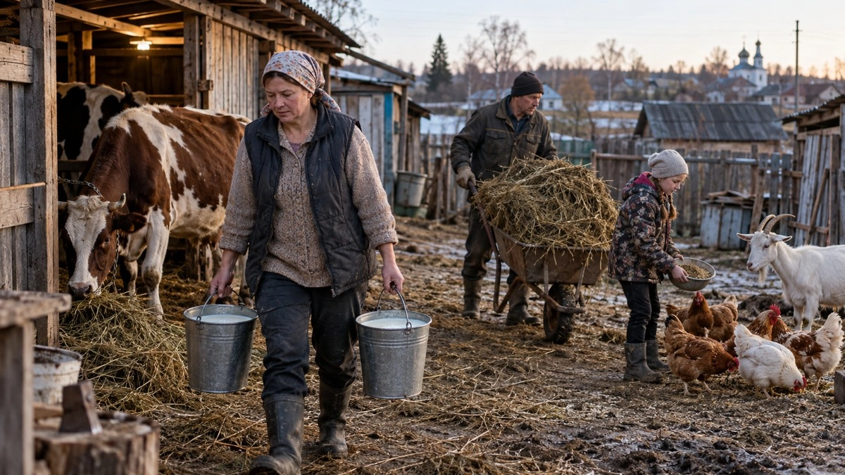 Своё молоко и деньги от продаж: почему жизнь с большим хозяйством требует работы без выходных