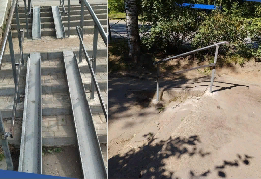 В Кирово-Чепецке приводят в порядок разрушенные лестницы